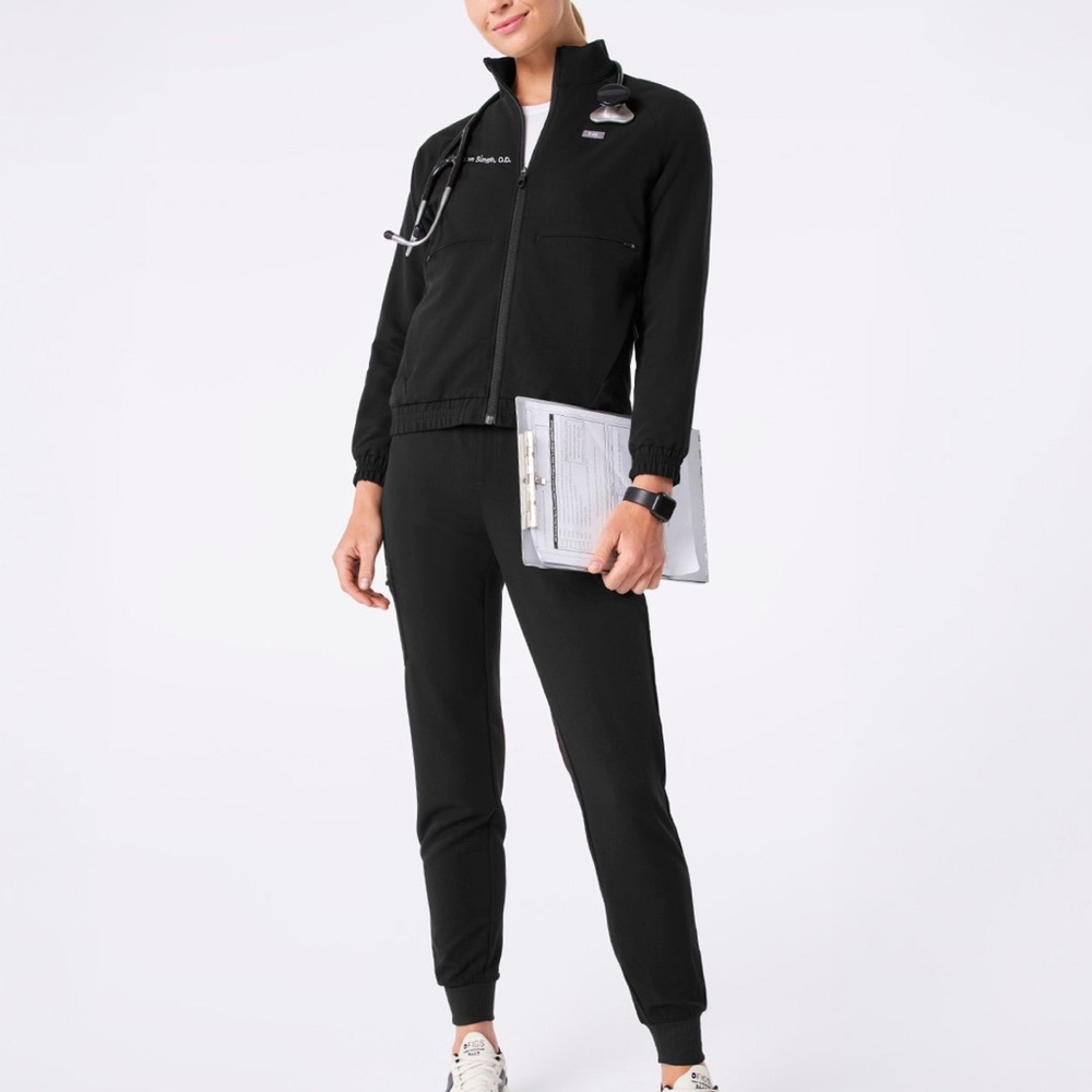Figs Syndey Scrub Jacket- Black Small